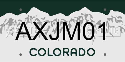 AXJM01 Colorado License Plate