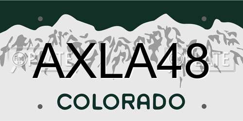 AXLA48 Colorado License Plate