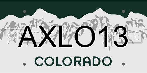 AXLO13 Colorado License Plate