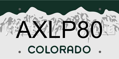 AXLP80 Colorado License Plate