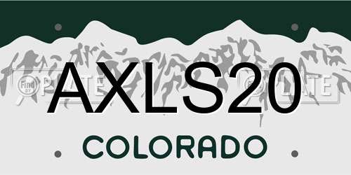 AXLS20 Colorado License Plate