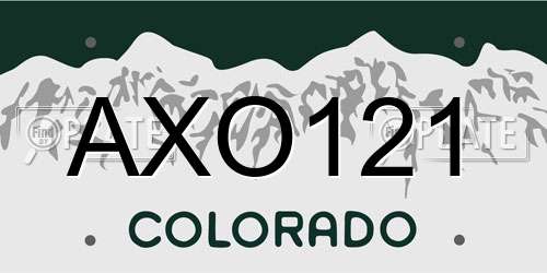 AXO121 Colorado License Plate