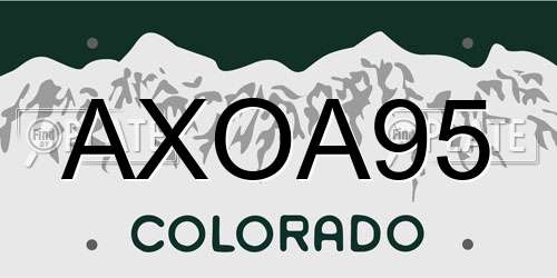 AXOA95 Colorado License Plate