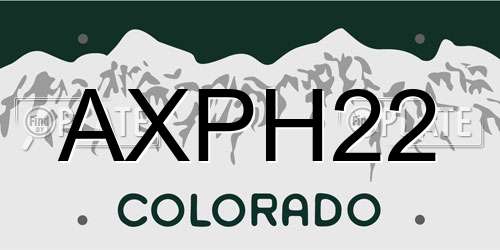 AXPH22 Colorado License Plate