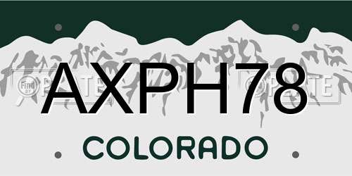 AXPH78 Colorado License Plate