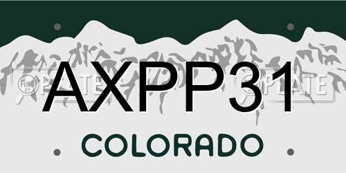AXPP31 Colorado License Plate