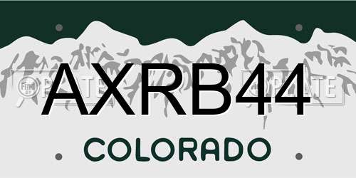 AXRB44 Colorado License Plate