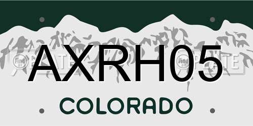 AXRH05 Colorado License Plate