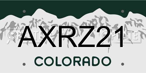 AXRZ21 Colorado License Plate
