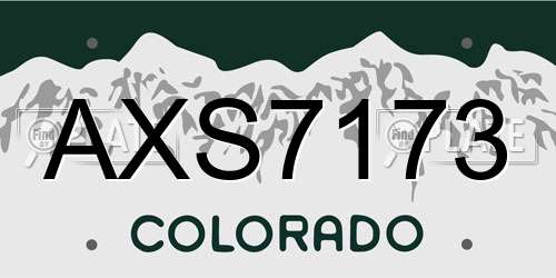 AXS7173 Colorado License Plate