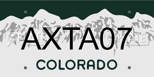 AXTA07 Colorado License Plate