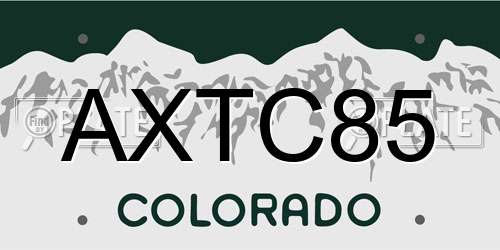 AXTC85 Colorado License Plate
