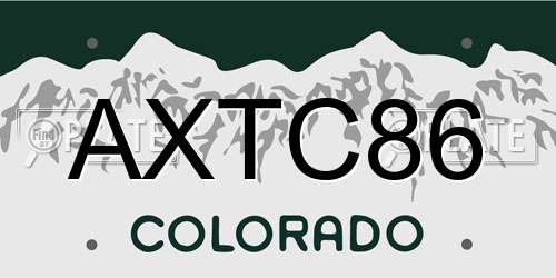 AXTC86 Colorado License Plate