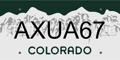 AXUA67 Colorado License Plate