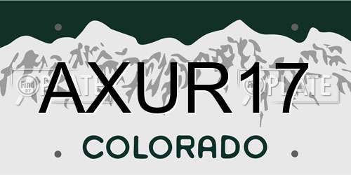 AXUR17 Colorado License Plate