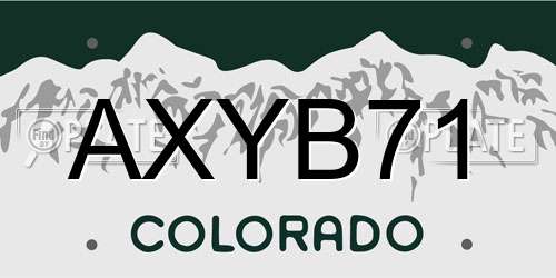 AXYB71 Colorado License Plate