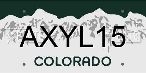 AXYL15 Colorado License Plate