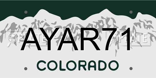 AYAR71 Colorado License Plate