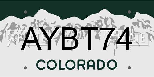 AYBT74 Colorado License Plate