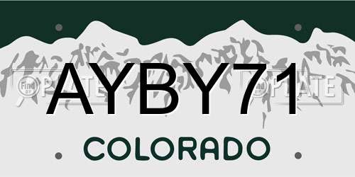 AYBY71 Colorado License Plate