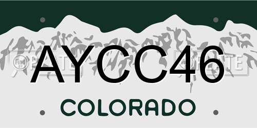 AYCC46 Colorado License Plate