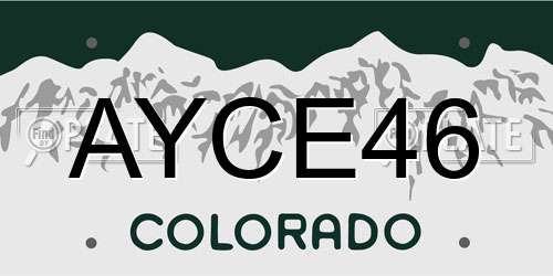 AYCE46 Colorado License Plate