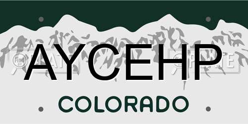 AYCEHP Colorado License Plate