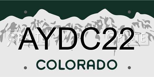 AYDC22 Colorado License Plate