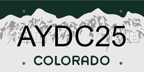 AYDC25 Colorado License Plate