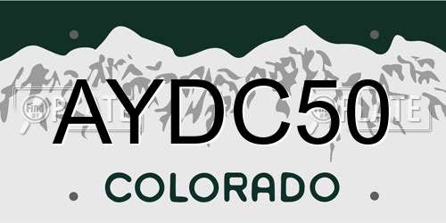 AYDC50 Colorado License Plate