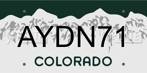 AYDN71 Colorado License Plate