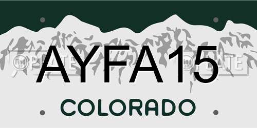 AYFA15 Colorado License Plate