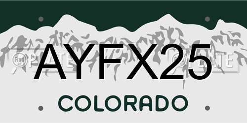 AYFX25 Colorado License Plate