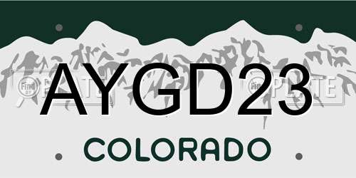 AYGD23 Colorado License Plate