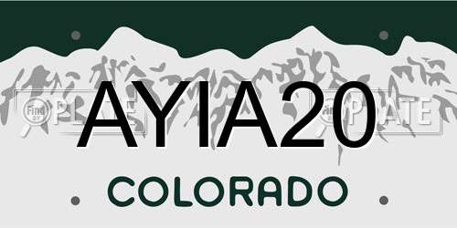 AYIA20 Colorado License Plate