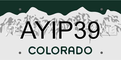 AYIP39 Colorado License Plate