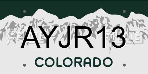 AYJR13 Colorado License Plate