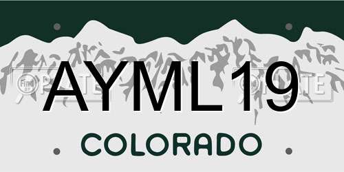 AYML19 Colorado License Plate
