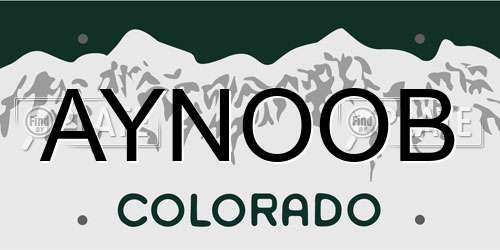 AYNOOB Colorado License Plate