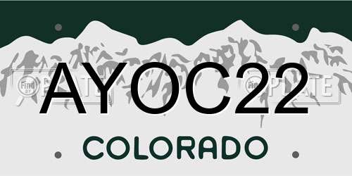 AYOC22 Colorado License Plate