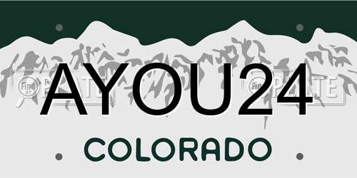 AYOU24 Colorado License Plate