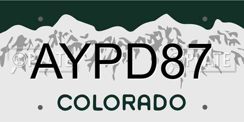 AYPD87 Colorado License Plate