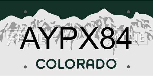 AYPX84 Colorado License Plate