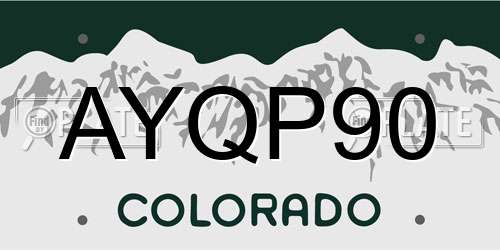 AYQP90 Colorado License Plate