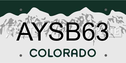 AYSB63 Colorado License Plate