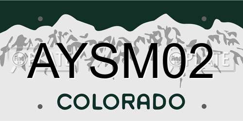 AYSM02 Colorado License Plate