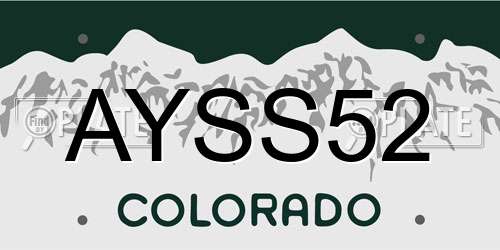AYSS52 Colorado License Plate