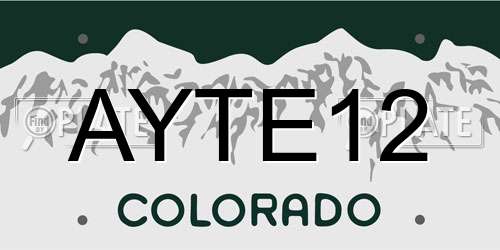 AYTE12 Colorado License Plate