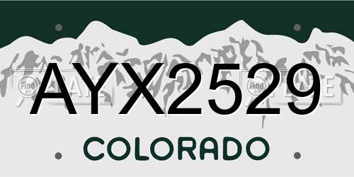 AYX2529 Colorado License Plate