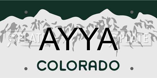 AYYA Colorado License Plate